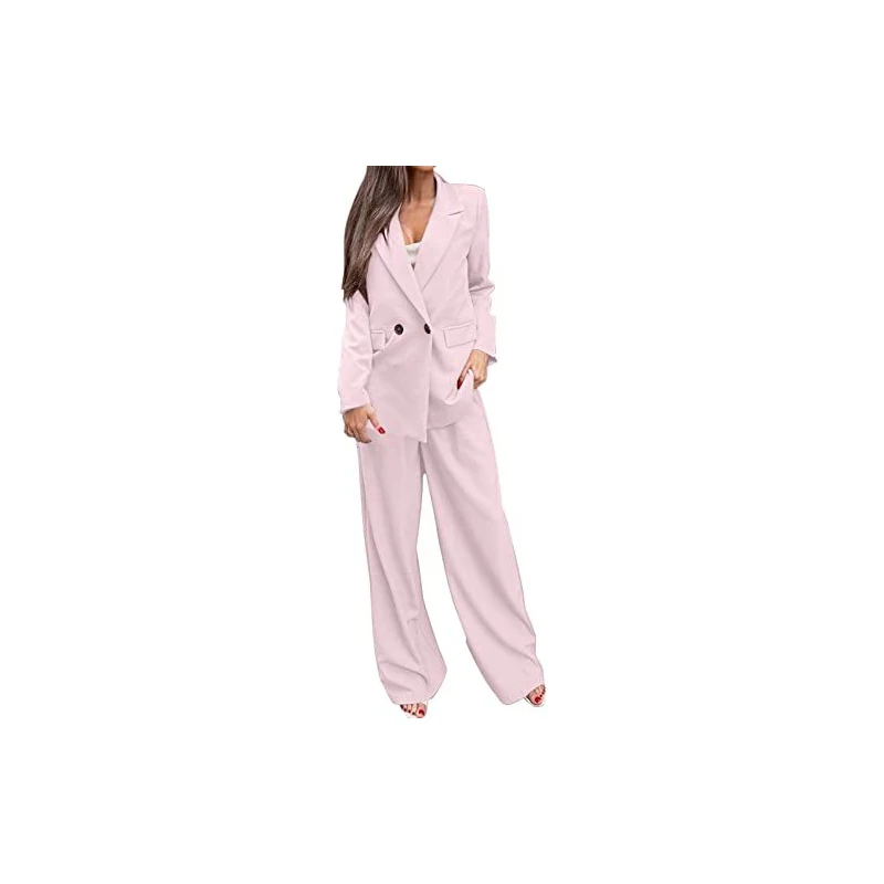 Fufuddk Donna Tailleur Pantalone Completo Blazer Manica Lunga Pantaloni