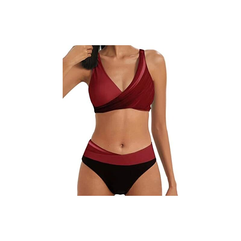 Zueauns Bikini Da Donna Con Seni Grandi Costume Da Bagno Push Up Sexy