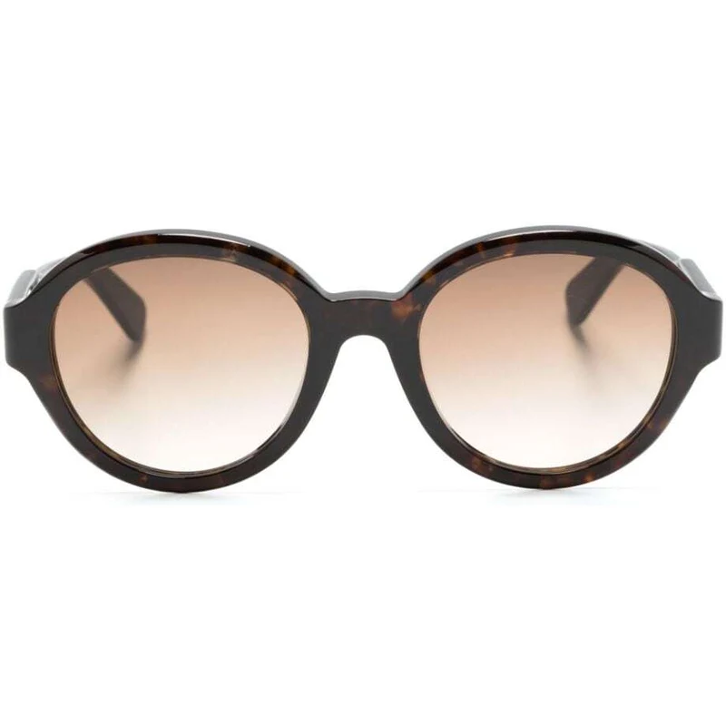 Chloé Eyewear Occhiali da sole tondi con effetto tartarugato Marrone