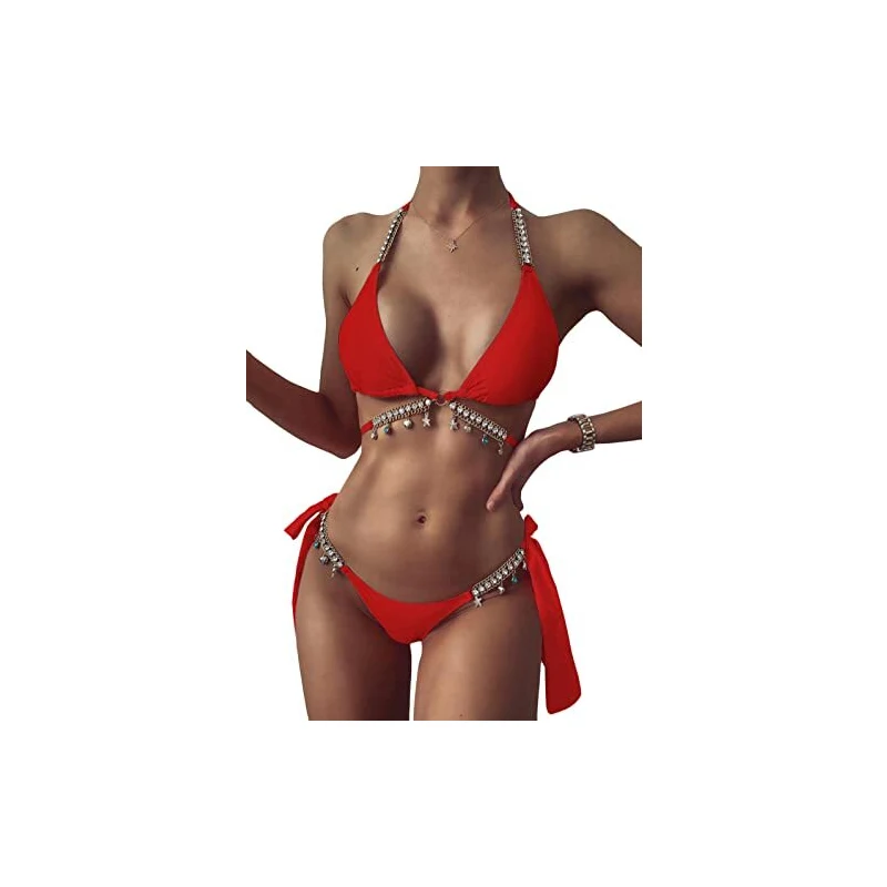 Orandesigne Costume Da Bagno Donna Sexy Triangolo Bikini Due Pezzi