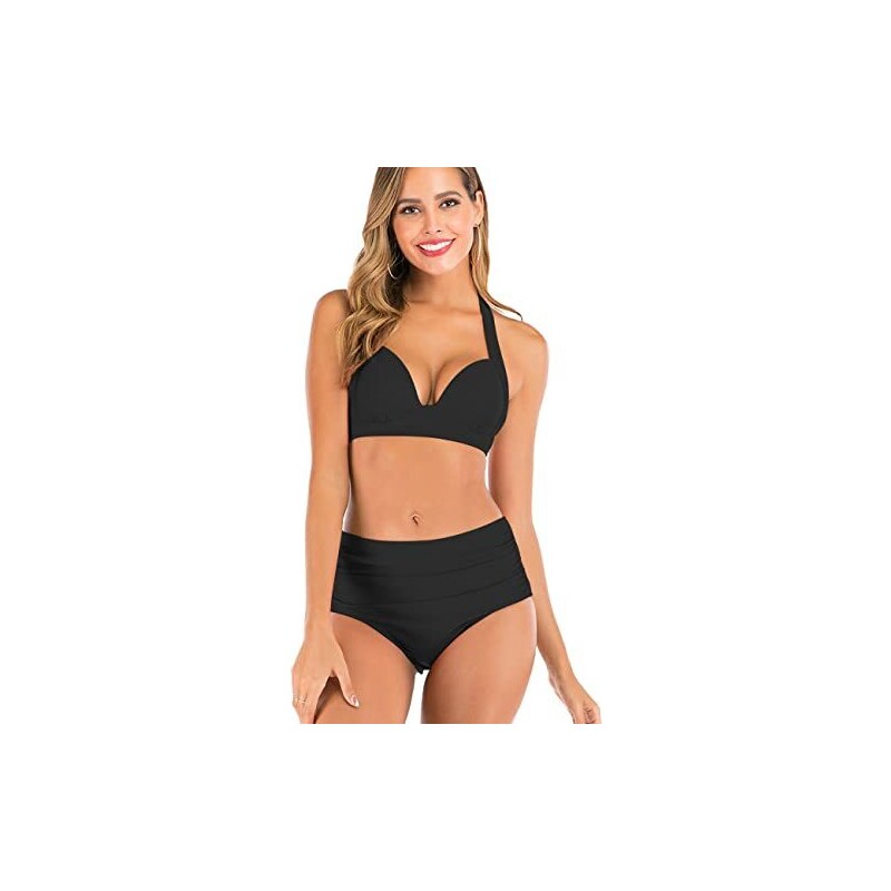 Koemcy Costume Da Bagno Donna Vita Alta Bikini Set Triangolo Bikini Set