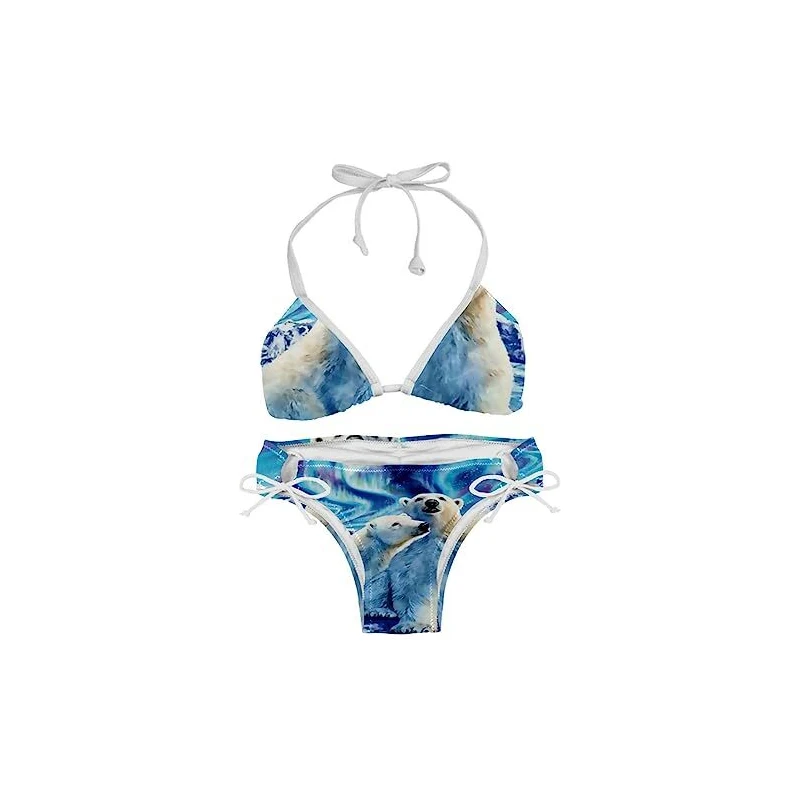 Suojapuku Costume Da Bagno Bikini A Triangolo Da Donna Aurora Boreale E