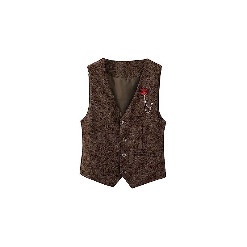 Mokkpeq Gilet Da Uomo Slim Fit Vintage Con Scollo A V Casual Gilet In