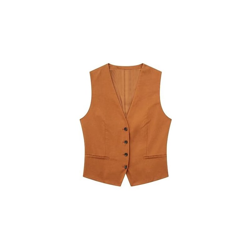 COSKTIARL Gilet Da Donna Gilet Gilet Da Donna In Lino Di Cotone Con