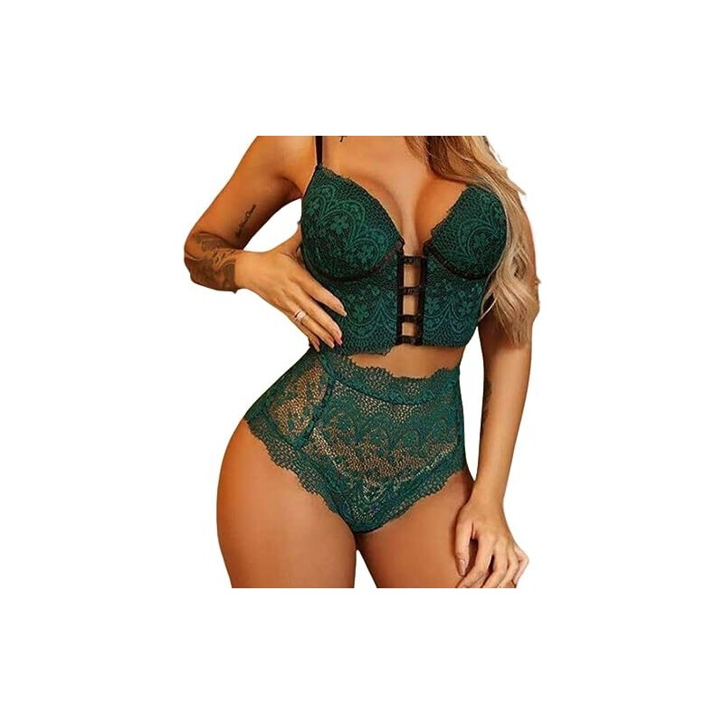 Rosvajfy Lingerie Sexy Donna Set Intimo Pezzi Reggiseno E Mutande In