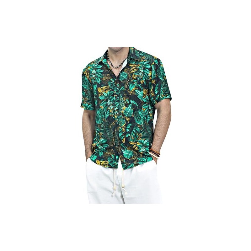 Hisdern Camice Hawaiane Uomo Funky Estiva Manica Corta Camicie Hawaiana