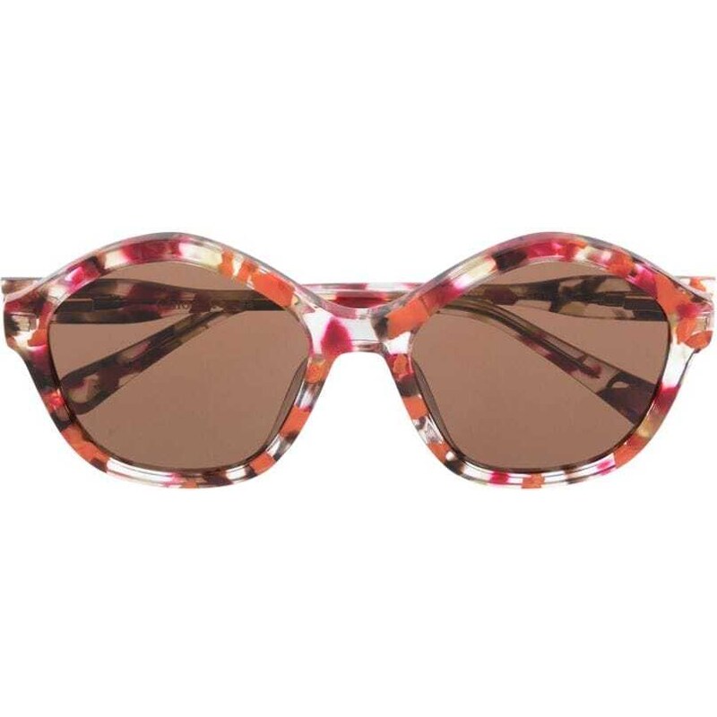 Chloé Eyewear Occhiali da sole tondi con effetto tartarugato Rosa