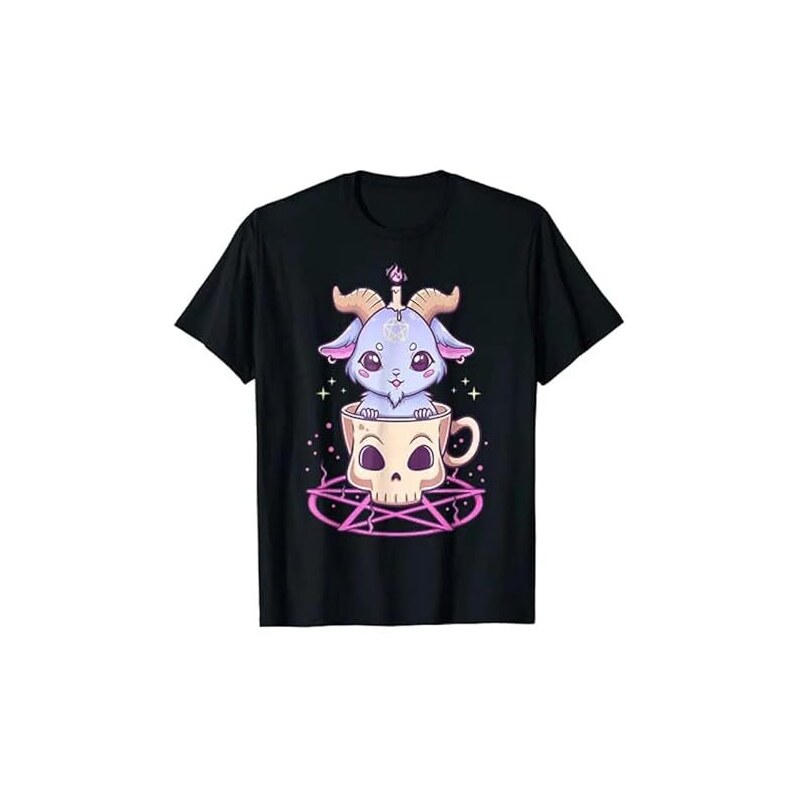 Streets Kawaii Pastel Goth Cute Creepy Pentacle Baphomet Goat T Shirt