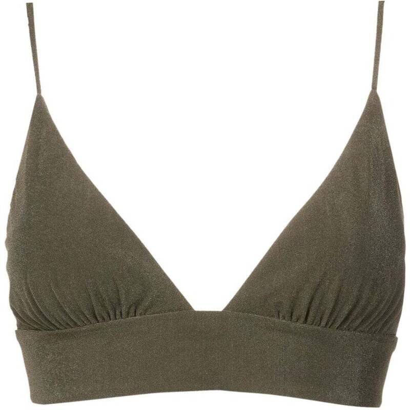 Lenny Niemeyer Top Bikini A Triangolo Con Ruches Verde Stileo It