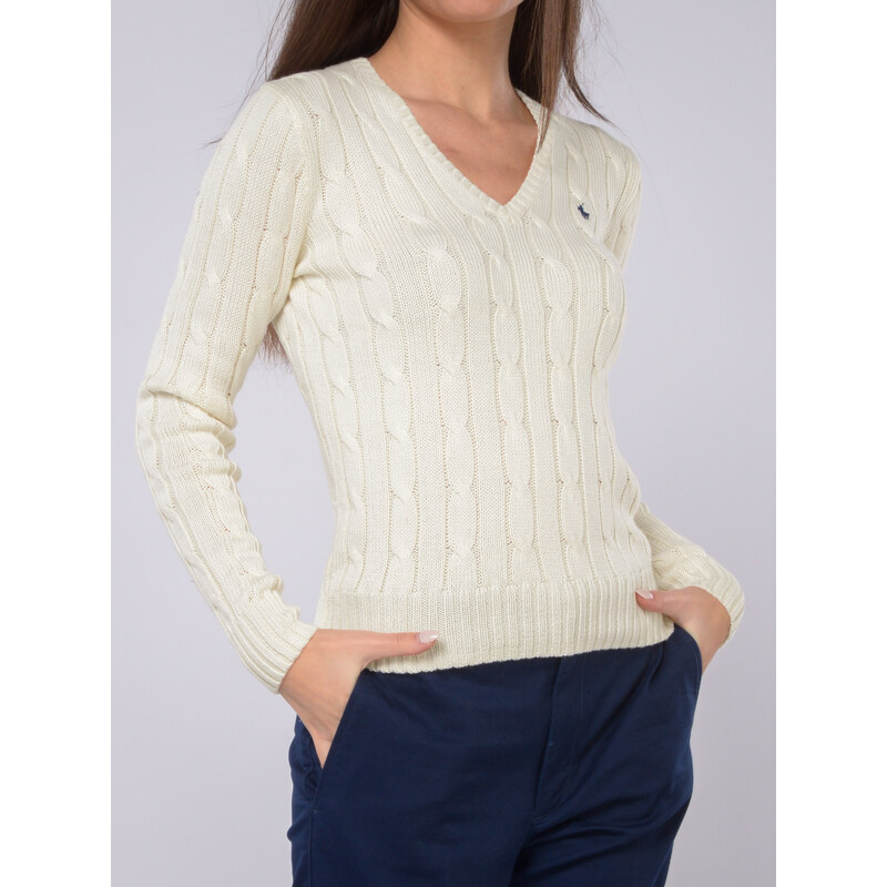 Maglia Da Donna Ralph Lauren A Trecce Scollo A V Stileo It