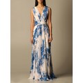 Abito lungo Alberta ferretti in chiffon di seta floreale. Donna