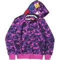 GUE BAPE - Felpa con cappuccio unisex mimetica Harajuku Street Style con bocca di squalo con cerniera e testa di squalo stampata in 3D con cerniera completa, per donna e uomo, 05 Camo Bape, M
