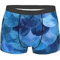 351 Mutande Uomo Trama della Pelle di Pesce nei Colori Blu Navy Boxer Pantaloncini Morbidi Boxer da Uomo Moda Boxer Aderenti da Uomo, per Marito, Uomo, XL