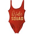 NOGRAX Costume da Bagno Bachelorette Party One Piece Swimsuitsuit Bride & Bride Squad Lady Wedding Festring Women Women Swimsuit Swim Costumi da Bagno-Brick Red-019,XL