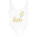 NOGRAX Costume da Bagno Bachelorette Party One Piece Swimsuitsuit Bride & Bride Squad Lady Wedding Festring Women Women Swimsuit Swim Costumi da Bagno-White-018,S