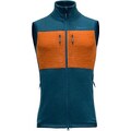 Devold Egga Grid Merino Vest Gilet, Flood/Flame, S Uomo