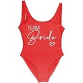 NOGRAX Costumi da Bagno Donna Bride Swimsuit Women Team Team Bride Oneco Suggi Suggerimento per Costumi da Bagno per Feste di Addio al Nubilato-Red Team1-Xxl