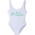 NOGRAX Bikini Triangolo Donna Costume da Bagno Intero S-3Xl Team Bride Costume da Bagno Intero per Addio al Nubilato da Donna-Sposa Verde-XL