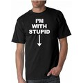 kangu I'm with Stupid T Shirts Funny Mature Sex Colors-Black 3XL