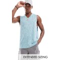 ASOS DESIGN - Canotta azzurra in rete sportiva-Blu