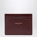 Saint Laurent Portacarte di credito in pelle rosso scuro
