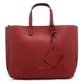 Rebelle borsa a spalla da donna lilibet smooth in vera pelle con logo lettering in metallo sul fondo rossa