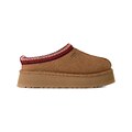 UGG Slippers chestnut in camoscio con cuciture a contrasto