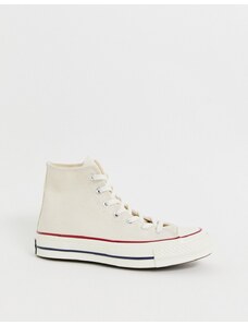 Converse - Chuck 70 Hi - Sneakers alte in tela color pergamena-Bianco
