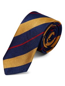 S&W SHLAX&WING Cravatte per uomo Set di cravatta marrone rossiccio a strisce rosse blu 