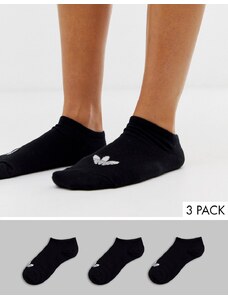 adidas Originals - Confezione da 3 paia di calzini neri con trifoglio-Nero