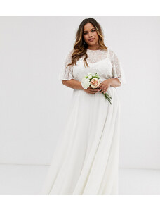 ASOS Curve ASOS DESIGN Curve - Vestito da sposa con corpino decorato-Bianco