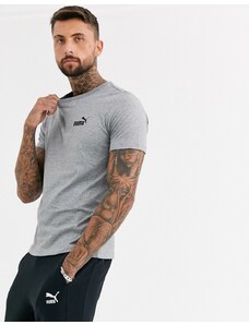 Puma Essentials - T-shirt con logo piccolo grigia-Grigio