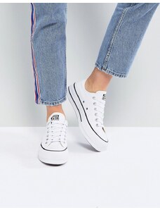 Converse - Chuck Taylor All Star Ox Lift - Sneakers in tela con plateau bianche-Bianco