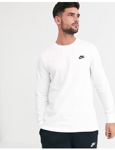 Nike Club - T-shirt bianca a maniche lunghe-Bianco