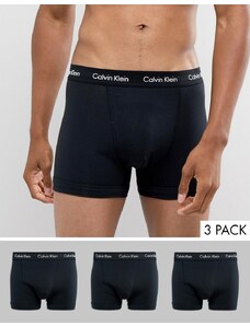 Calvin Klein Cotton Stretch - Confezione da 3 boxer aderenti-Nero