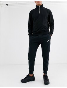 Nike Club - Joggers neri con fondo elasticizzato-Nero
