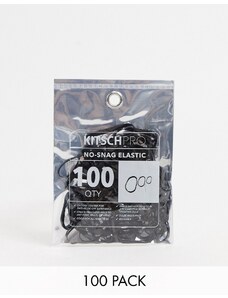 Kitsch - Confezione da 100 elastici per capelli neri che non si impigliano-Nessun colore