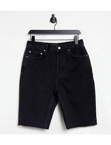 ASOS Tall ASOS DESIGN Tall - Pantaloncini di jeans taglio lungo in misto cotone in stile anni '90 nero slavato - BLACK