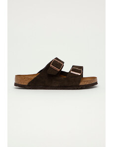 Birkenstock ciabatte slide in camoscio Arizona uomo colore marrone