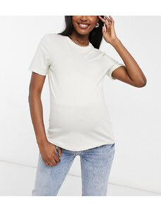 Pieces Maternity - T-shirt in cotone bianco