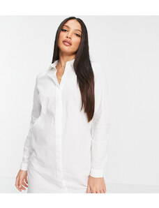 ASOS Tall ASOS DESIGN Tall - Vestito camicia corto in cotone bianco
