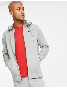 Nike Training - Dri-FIT - Felpa con cappuccio grigio chiaro con cerniera lampo