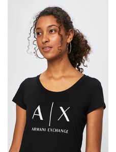 Armani Exchange t-shirt in cotone donna colore nero