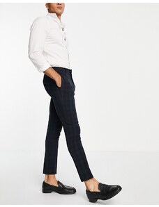 ASOS DESIGN - Pantaloni da abito super skinny con motivo scozzese Blackwatch-Blu navy