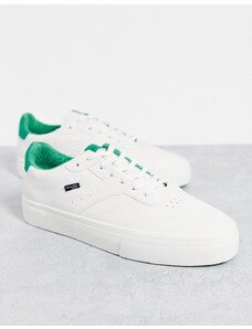 Bershka - Sneakers bianche con pannelli sul retro a contrasto-Bianco