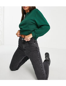 Pull&Bear Tall - Mom jeans a vita alta grigio slavato