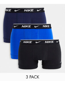 Nike - Confezione da 3 boxer aderenti Cotton Stretch nero/blu navy/blu-Multicolore