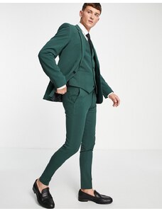 ASOS DESIGN - Pantaloni da abito super skinny verde bosco