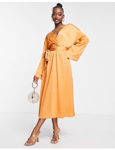 Trendyol - Vestito midi color cannella-Arancione