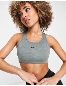 Nike Training - Swoosh Dri-FIT - Reggiseno sportivo a supporto medio grigio con imbottitura